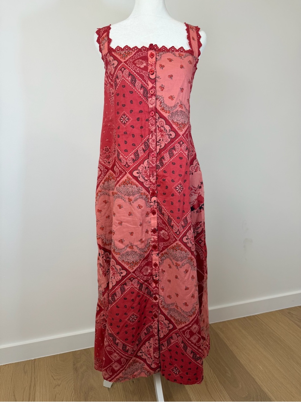 UO Kimchi Blue Red Bandana Maxi Dress